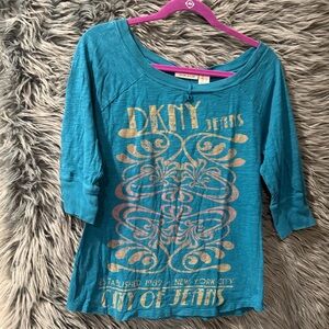 DKNY Jeans Top - Size Large | Color: Teal